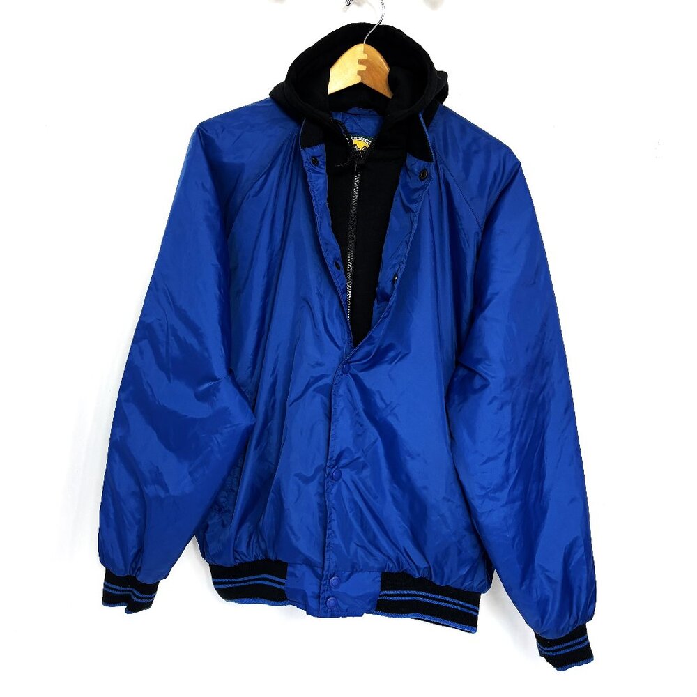 Cabela’s Outdoor Gear Varsity Bomber Jacket with Hooded Sweatshirt Sz Large